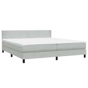 Box spring postel s matrací světle šedá 180x210 cm samet - obrázek 4