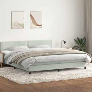 Box spring postel s matrací světle šedá 180x210 cm samet - obrázek 1