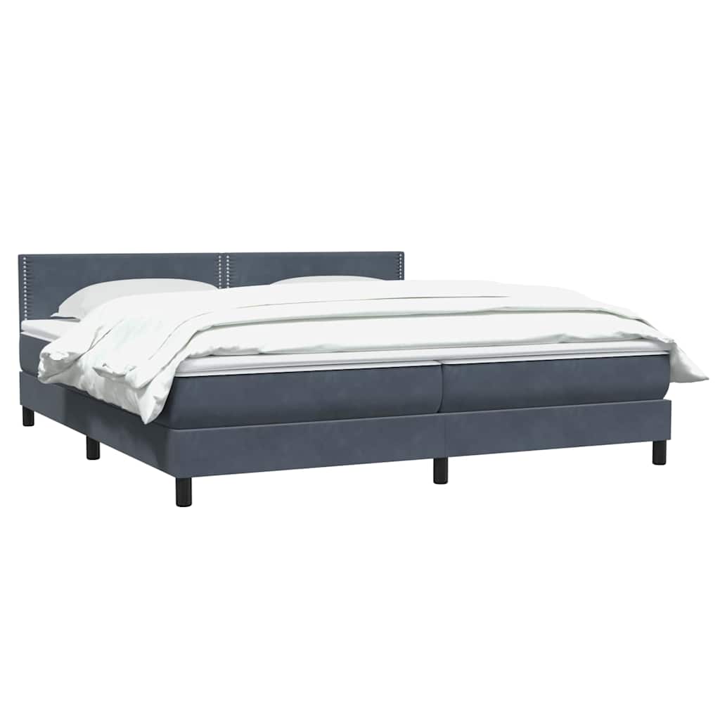 Thumbnail - vidaXL Boxspringbett mit Matratze Dunkelgrau 180x210 cm Samt