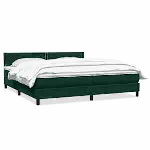 Box spring postel s matrací tmavě zelená 200x210 cm samet - obrázek 2