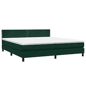 Box spring postel s matrací tmavě zelená 200x210 cm samet - obrázek 4