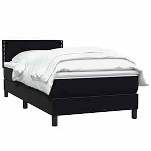 Box spring postel s matrací černý 80x220 cm samet - obrázek 3