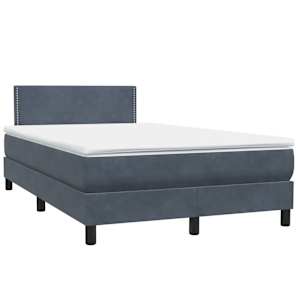 Box spring postel s matrací tmavě šedá 120x220 cm samet - obrázek 4