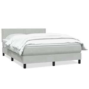 Box spring postel s matrací světle šedá 160x220 cm samet - obrázek 2