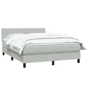 Box spring postel s matrací světle šedá 160x220 cm samet - obrázek 3