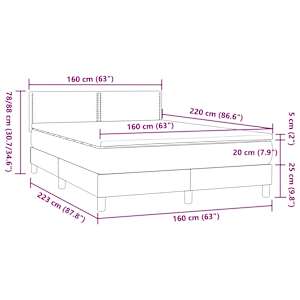 Box spring postel s matrací světle šedá 160x220 cm samet - obrázek 12