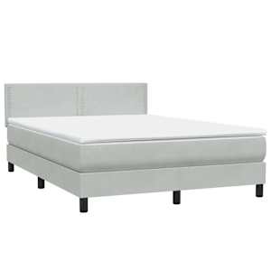 Box spring postel s matrací světle šedá 160x220 cm samet - obrázek 4