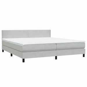 Box spring postel s matrací světle šedá 180x220 cm samet - obrázek 4