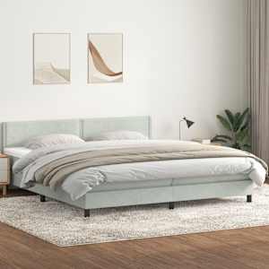 Box spring postel s matrací světle šedá 180x220 cm samet - obrázek 1