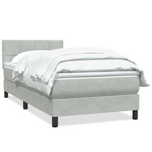 Box spring postel s matrací světle šedá 100x210 cm samet - obrázek 2