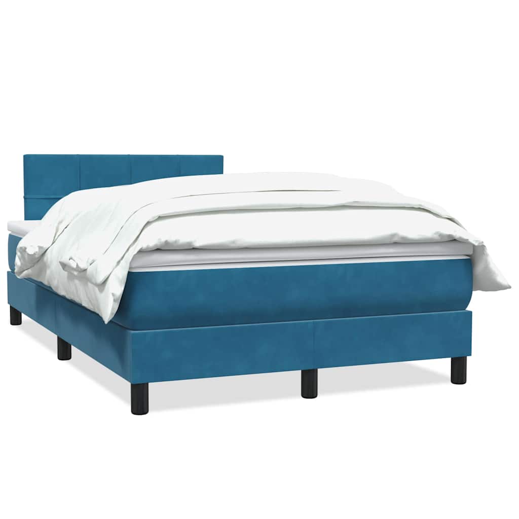 Thumbnail - vidaXL Boxspringbett mit Matratze Dunkelblau 120x210 cm Samt
