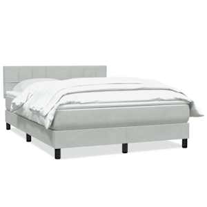 Box spring postel s matrací světle šedá 140x210 cm samet - obrázek 2