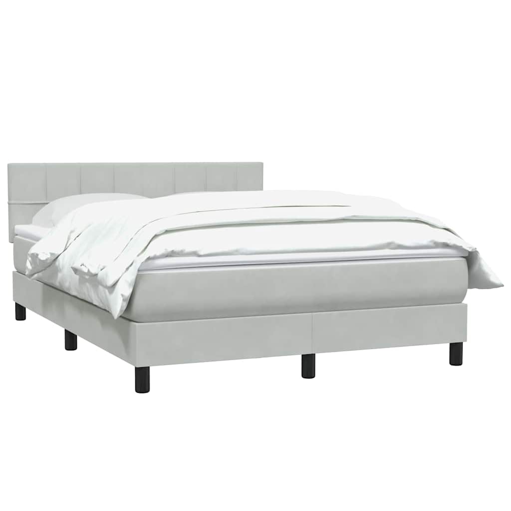 Thumbnail - vidaXL Boxspringbett mit Matratze Hellgrau 140x210 cm Samt