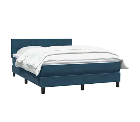 vidaXL Giroletto a Molle con Materasso Blu Scuro 140x210 cm in Velluto