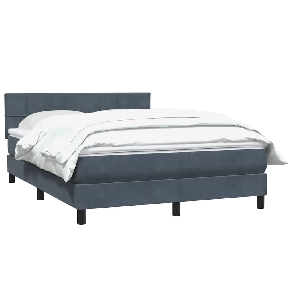 vidaXL Boxspring met matras fluweel donkergrijs 160x210 cm grijs, foto 2