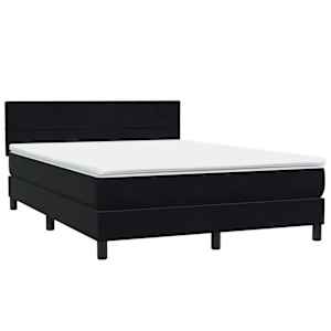 Box spring postel s matrací černá 160x210 cm samet - obrázek 4