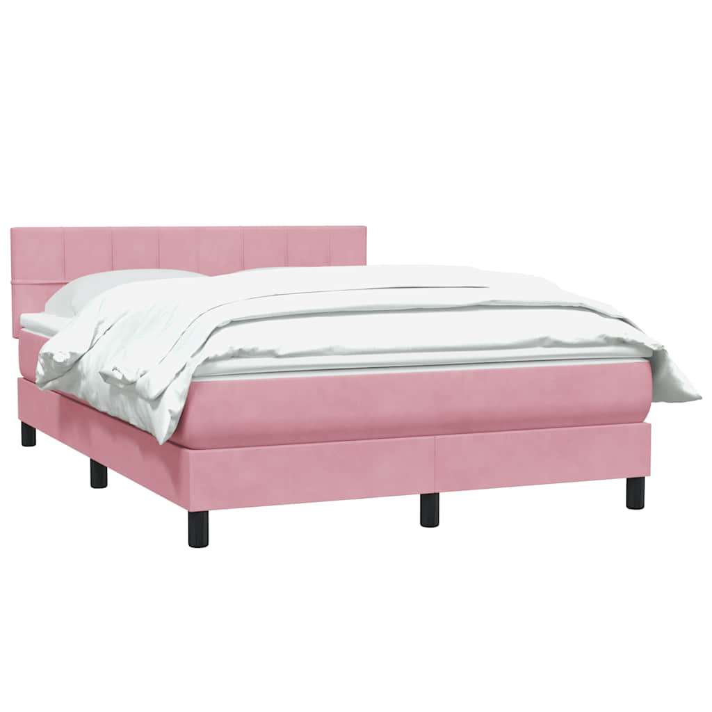 Thumbnail - vidaXL Boxspringbett mit Matratze Rosa 160x210 cm Samt