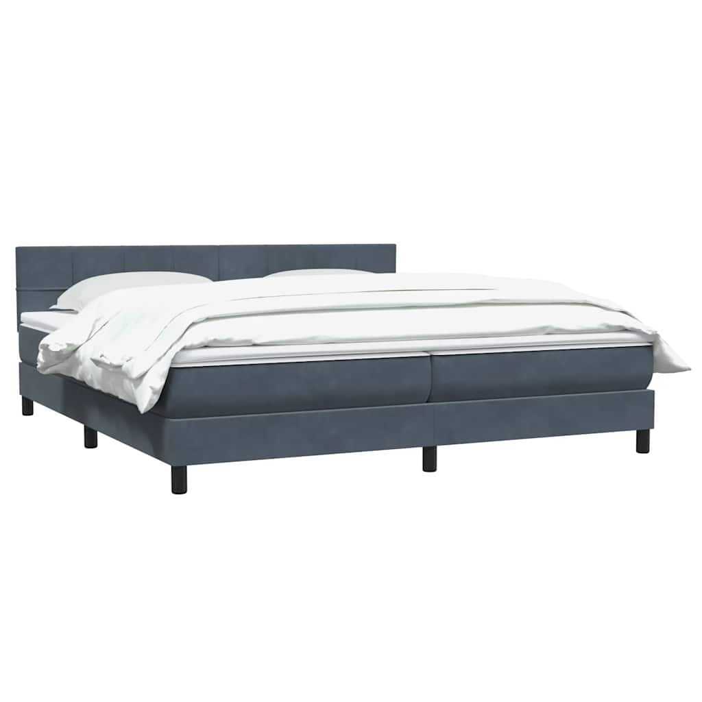 Thumbnail - vidaXL Boxspringbett mit Matratze Dunkelgrau 180x210 cm Samt