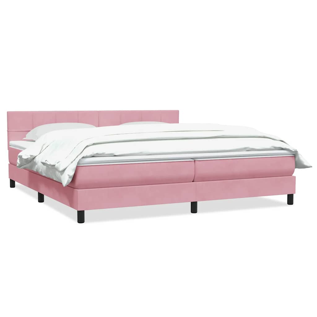 Thumbnail - vidaXL Boxspringbett mit Matratze Rosa 180x210 cm Samt