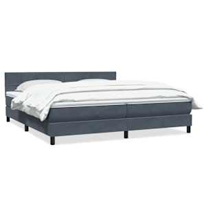 Box spring postel s matrací tmavě šedá 200x210 cm samet - obrázek 2
