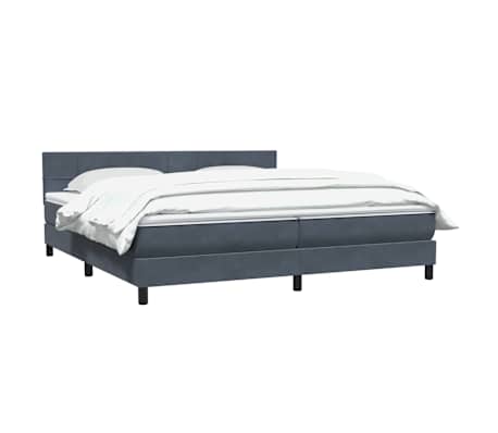 vidaXL Boxspringbett mit Matratze Dunkelgrau 200x210 cm Samt