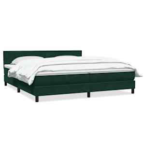 Box spring postel s matrací tmavě zelená 200x210 cm samet - obrázek 2