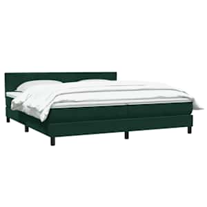 Box spring postel s matrací tmavě zelená 200x210 cm samet - obrázek 3
