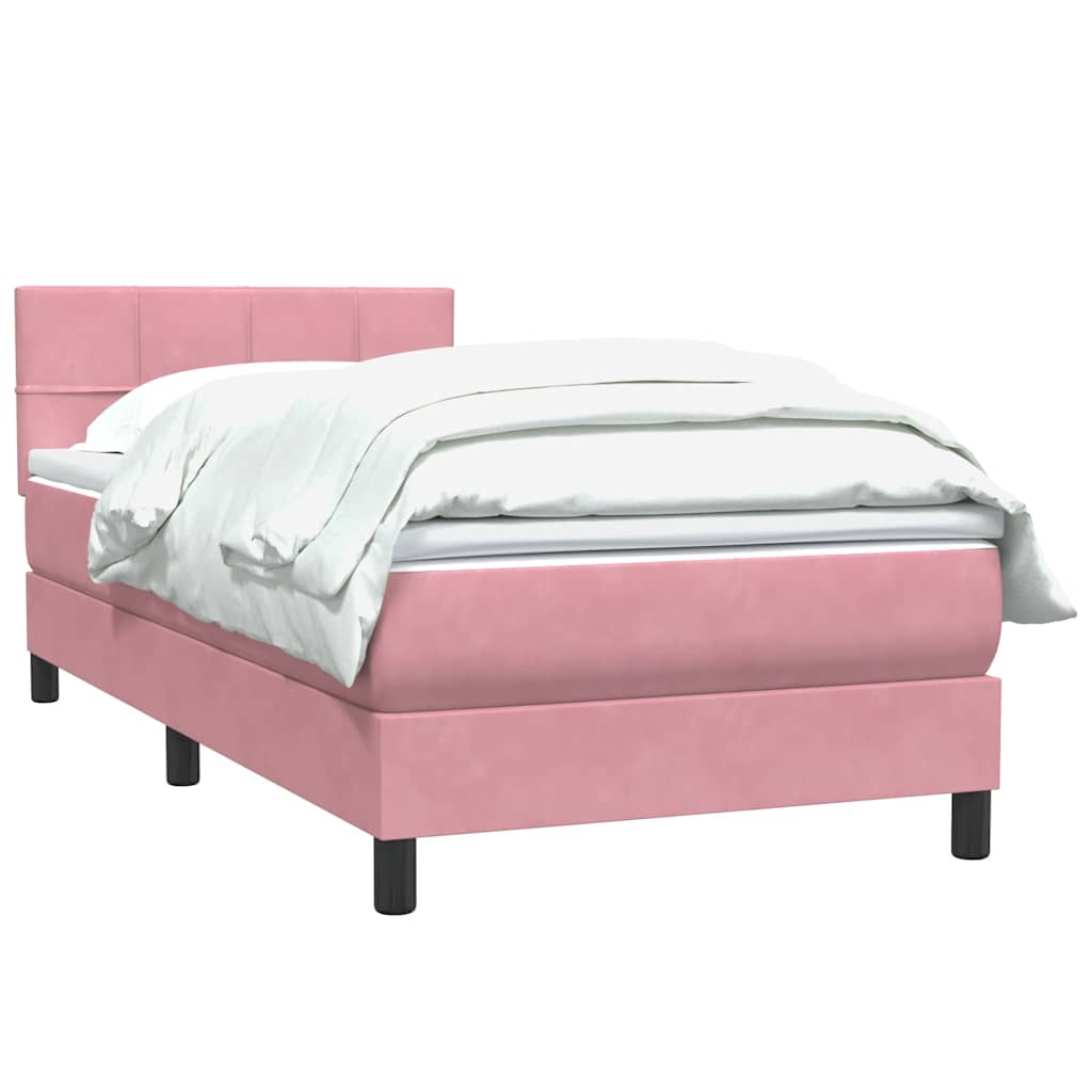 Thumbnail - vidaXL Boxspringbett mit Matratze Rosa 80x220 cm Samt