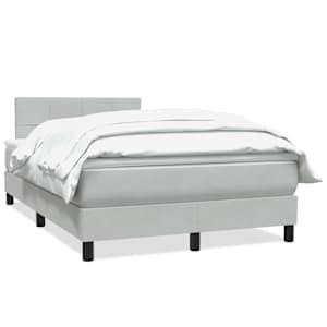 Box spring postel s matrací světle šedá 120x220 cm samet - obrázek 2