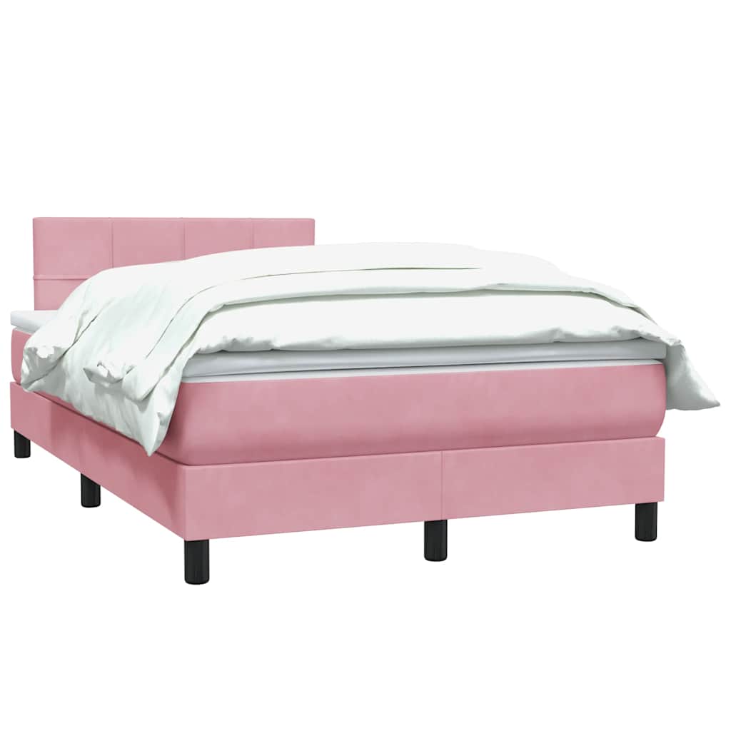 vidaXL Boxspring met matras fluweel roze 120x220 cm, foto 2