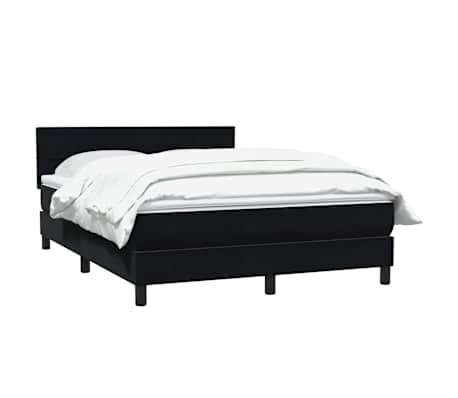 vidaXL Boxspringbett mit Matratze Schwarz 160x220 cm Samt
