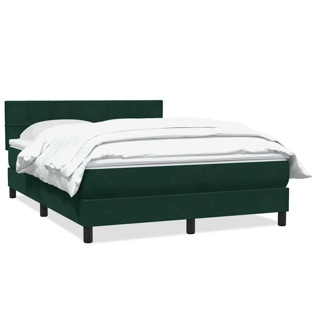 vidaXL Box spring postel s matrací tmavě zelená 160x220 cm samet