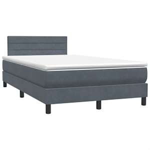 Box spring postel s matrací tmavě šedá 120x210 cm samet - obrázek 5