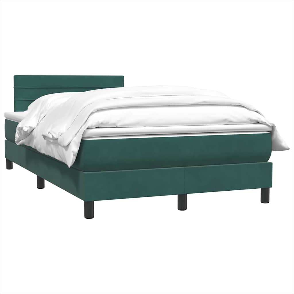 Thumbnail - vidaXL Boxspringbett mit Matratze Dunkelgrün 120x210 cm Samt