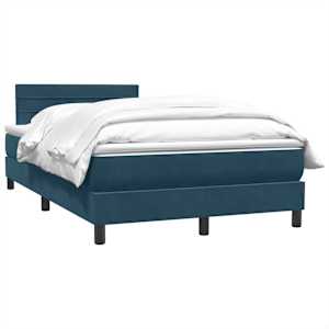 Box spring postel s matrací tmavě modrá 120x210 cm samet - obrázek 3