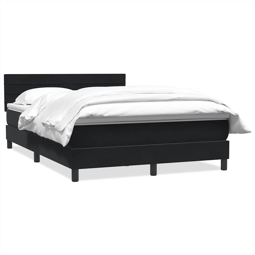 Thumbnail - vidaXL Boxspringbett mit Matratze Schwarz 140x210 cm Samt