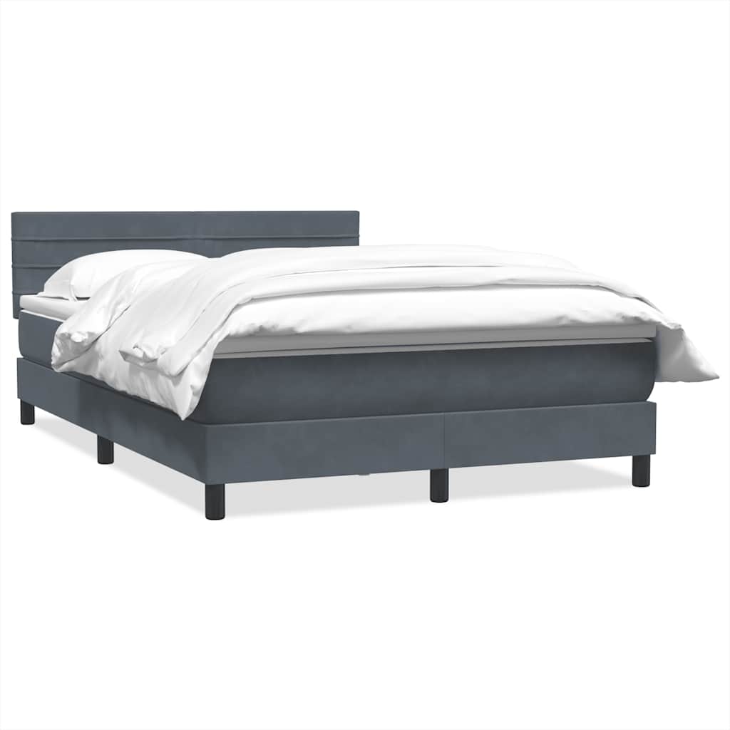 vidaXL Box spring postel s matrací tmavě šedá 160x210 cm samet