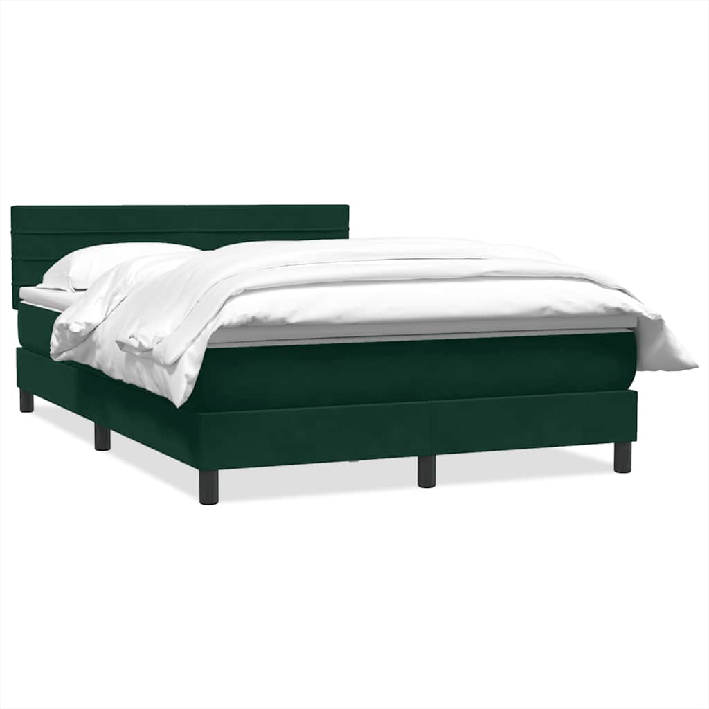 Thumbnail - vidaXL Boxspringbett mit Matratze Dunkelgrün 160x210 cm Samt