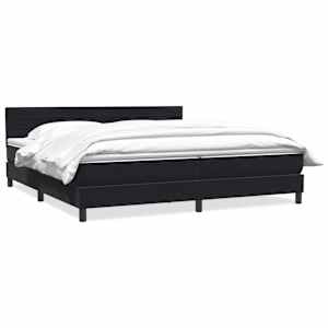 Box spring postel s matrací černá 180x210 cm samet - obrázek 2