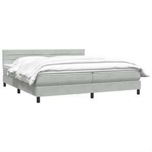 Box spring postel s matrací světle šedá 200x210 cm samet - obrázek 3