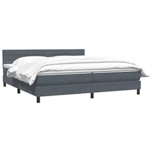 Box spring postel s matrací tmavě šedá 200x210 cm samet - obrázek 3