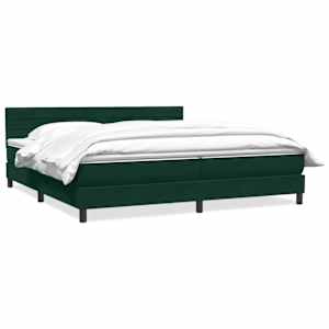 Box spring postel s matrací tmavě zelená 200x210 cm samet - obrázek 2