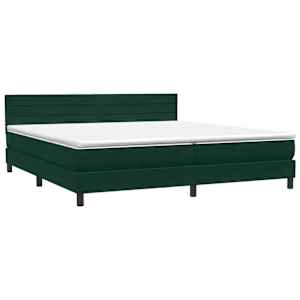 Box spring postel s matrací tmavě zelená 200x210 cm samet - obrázek 4