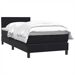 Box spring postel s matrací černá 100x220 cm samet - obrázek 3