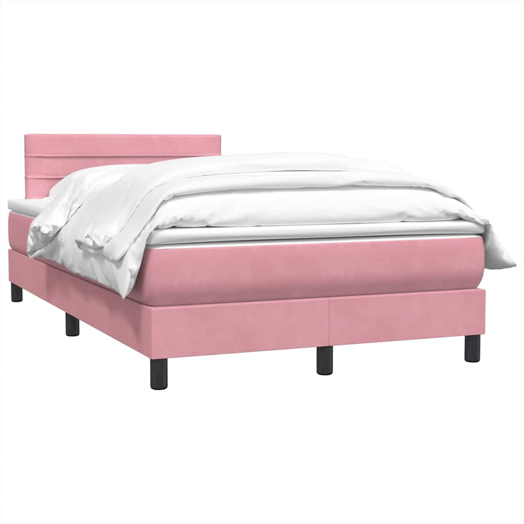 Thumbnail - vidaXL Boxspringbett mit Matratze Rosa 120x220 cm Samt
