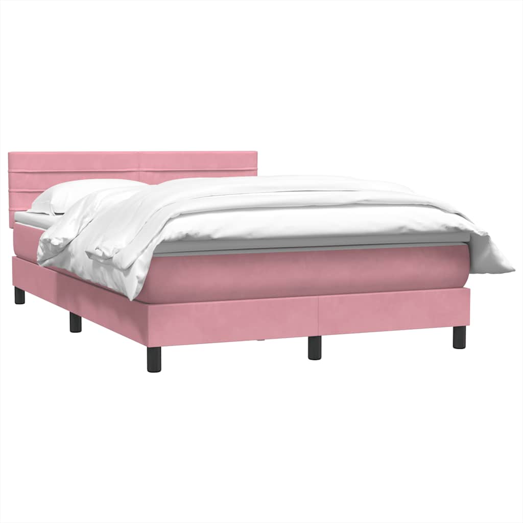Thumbnail - vidaXL Boxspringbett mit Matratze Rosa 140x220 cm Samt