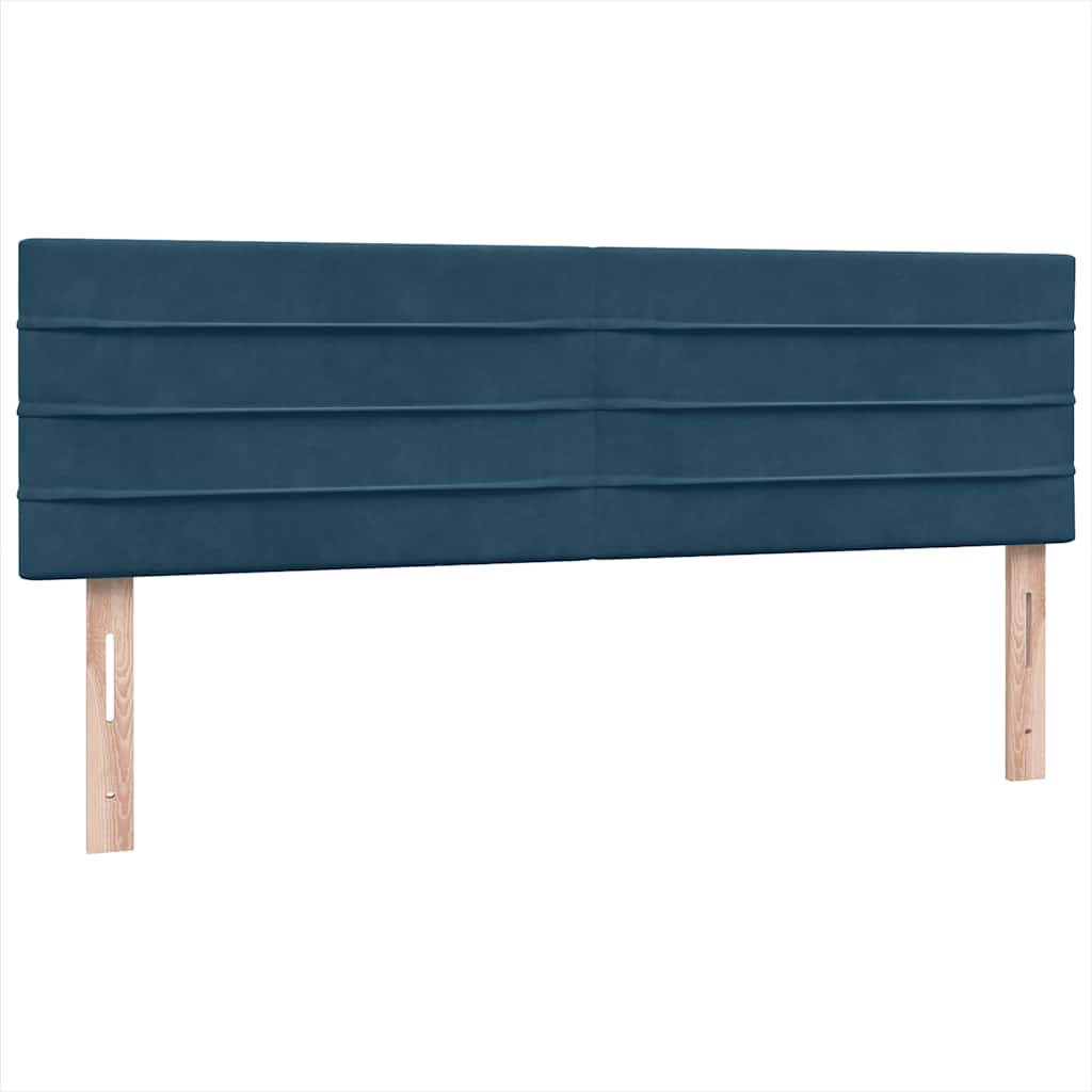 Boxspring met matras fluweel donkerblauw 160x220 cm - Afbeelding 7