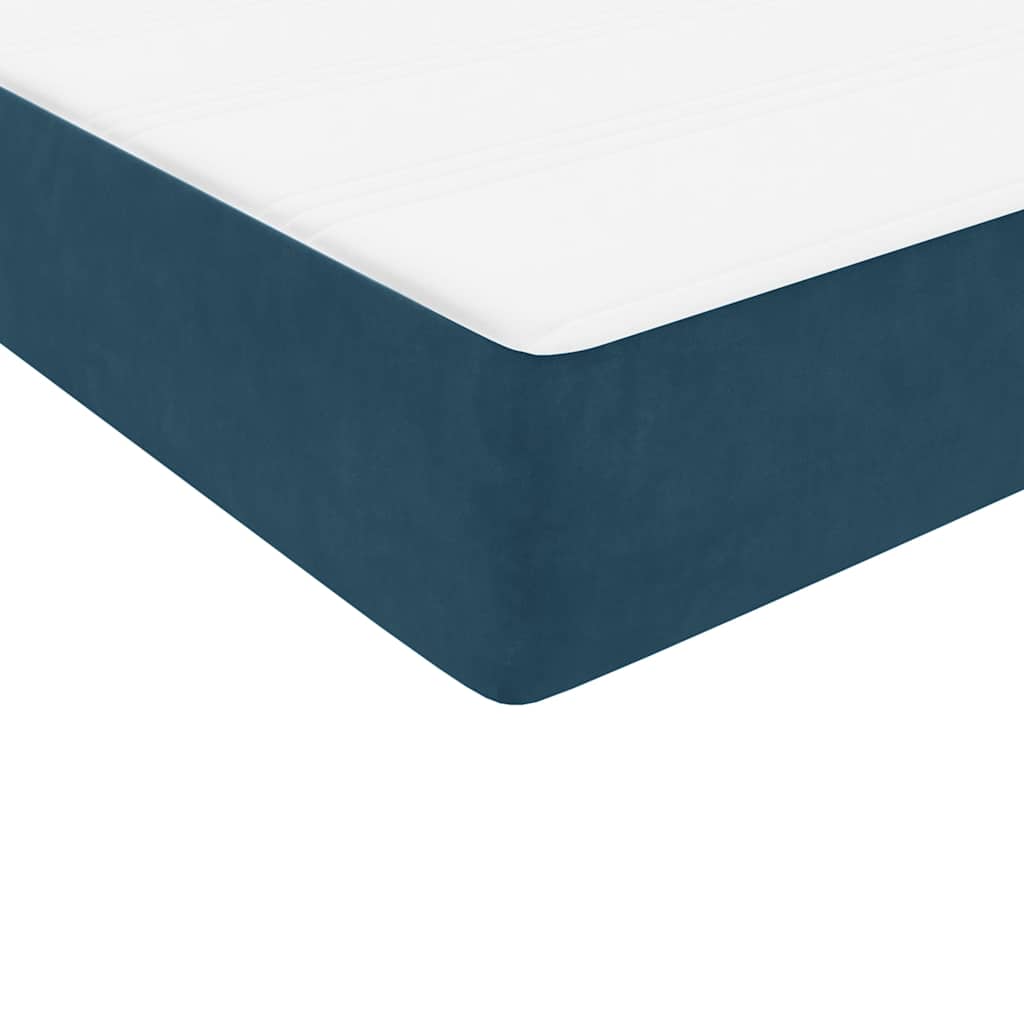 Boxspring met matras fluweel donkerblauw 160x220 cm - Afbeelding 9