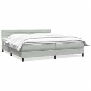 Box spring postel s matrací světle šedá 180x220 cm samet - obrázek 2