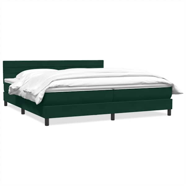 vidaXL Box Vedruvoodi madratsiga Tumeroheline 180x220 cm samet